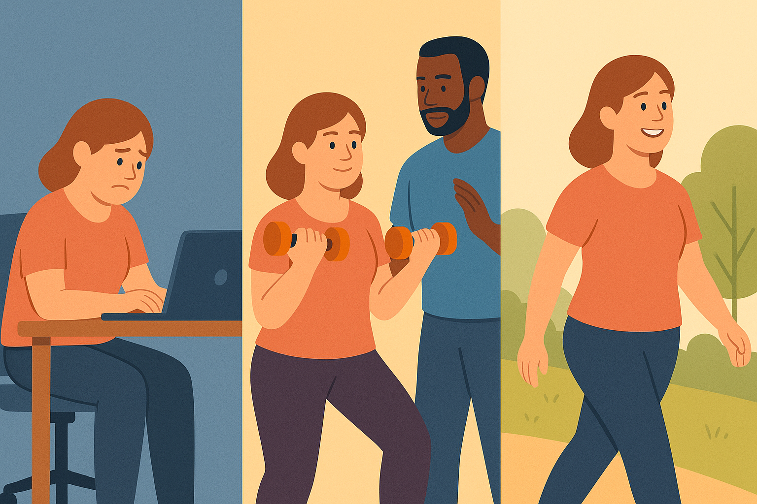 Transformación personal desde el sedentarismo hasta una vida activa y saludable.