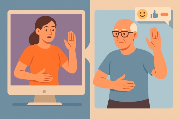 Entrenadora online corrigiendo en tiempo real a paciente en videollamada.